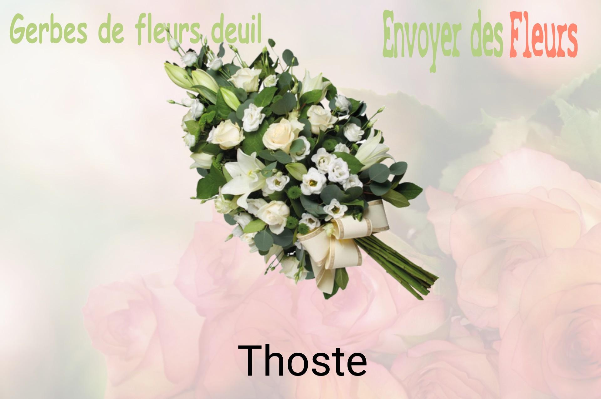 Gerbe de fleurs de deuil livrée à Thoste